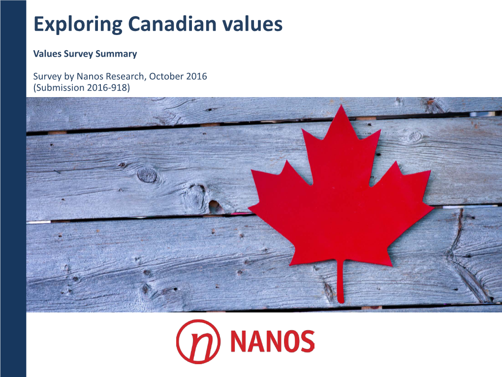 Exploring Canadian Values