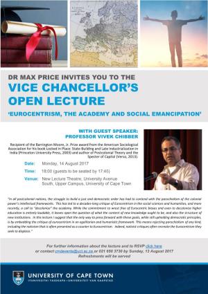 Vice Chancellor's Open Lecture