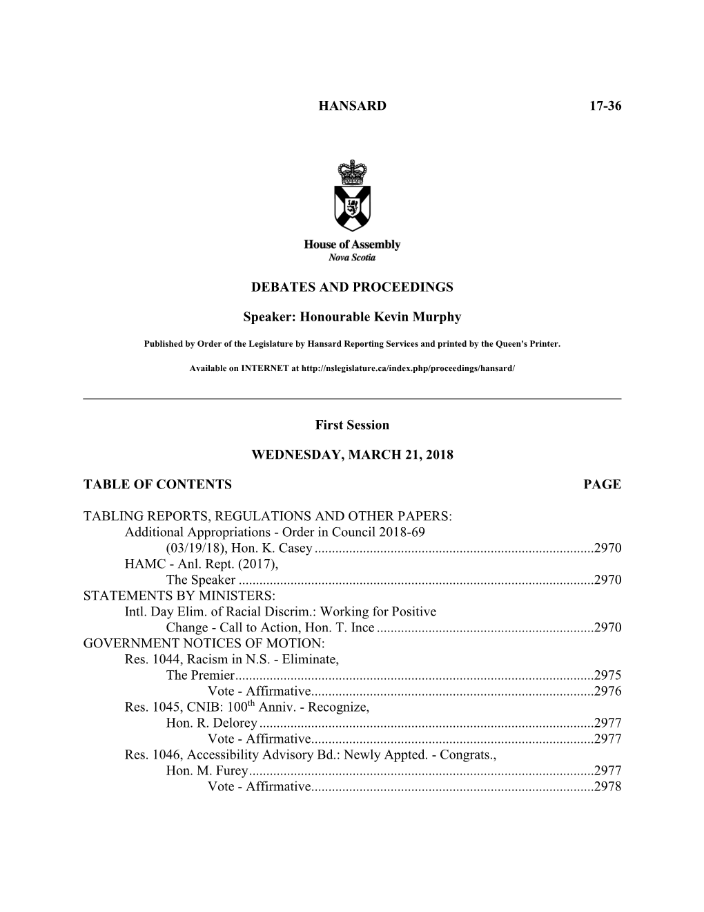 Hansard 17-36 Debates And