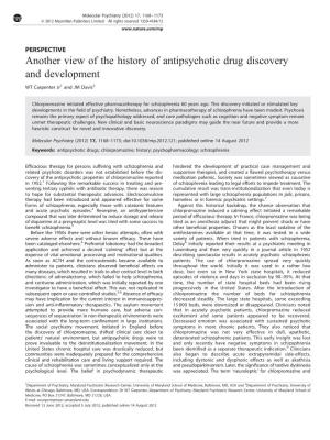 Another View of the History of Antipsychotic Drug Discovery and Development
