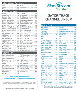 Gator Trace Channel Lineup