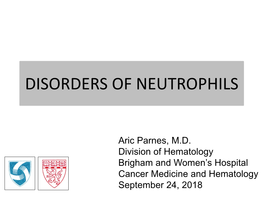 Disorders of Neutrophils