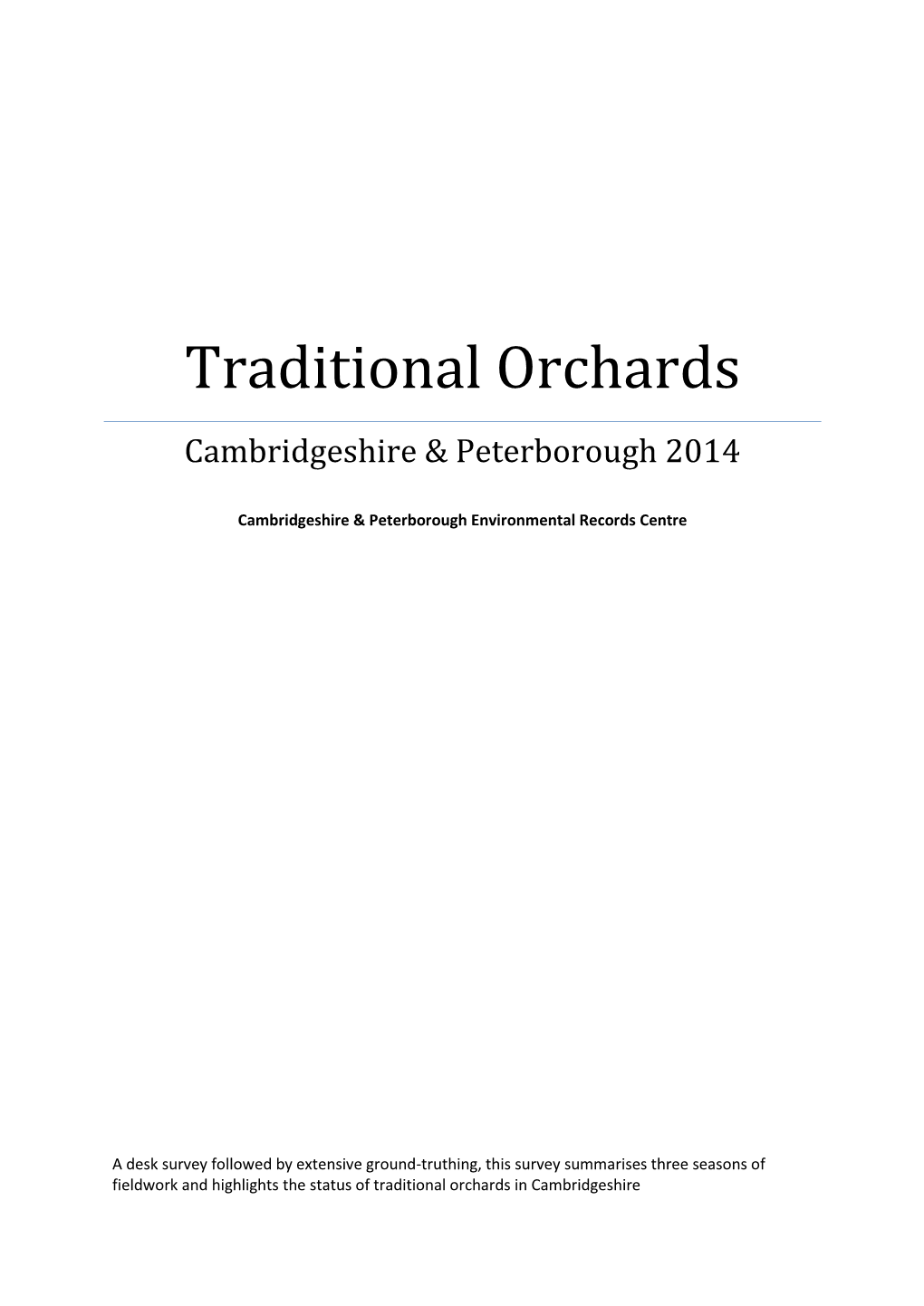 Traditional Orchards Cambridgeshire & Peterborough 2014