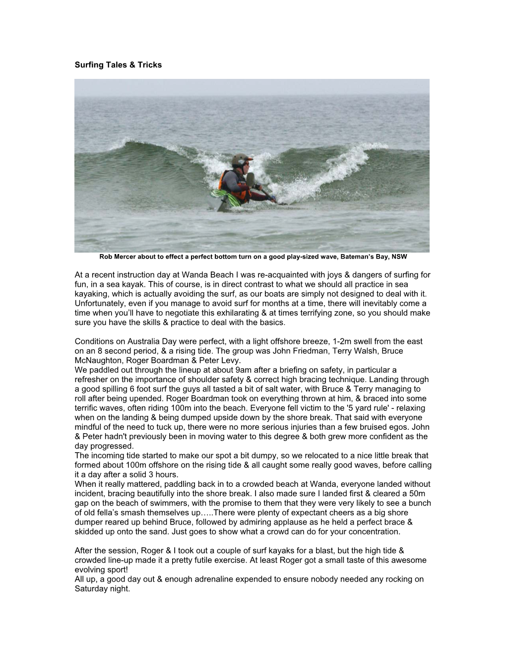 Surfing Tales & Tricks at a Recent Instruction Day at Wanda Beach I