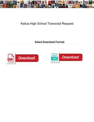 Kailua High School Transcript Request