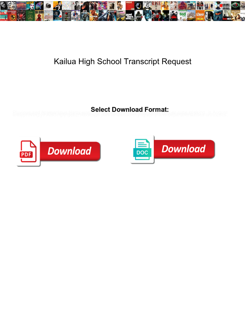 Kailua High School Transcript Request