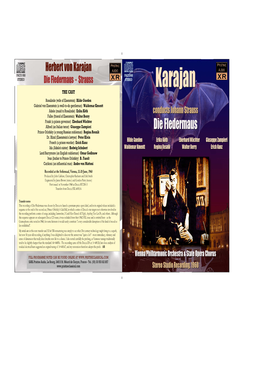 Karajan L PACO 068 PACO068 STEREO Die Fledermaus - Strauss STEREO Karajan the CAST