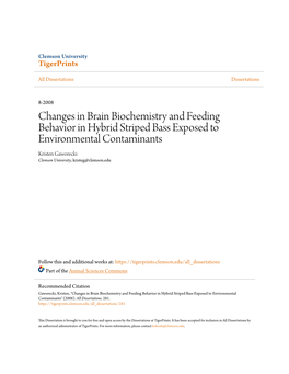 Changes in Brain Biochemistry and Feeding Behavior in Hybrid Striped