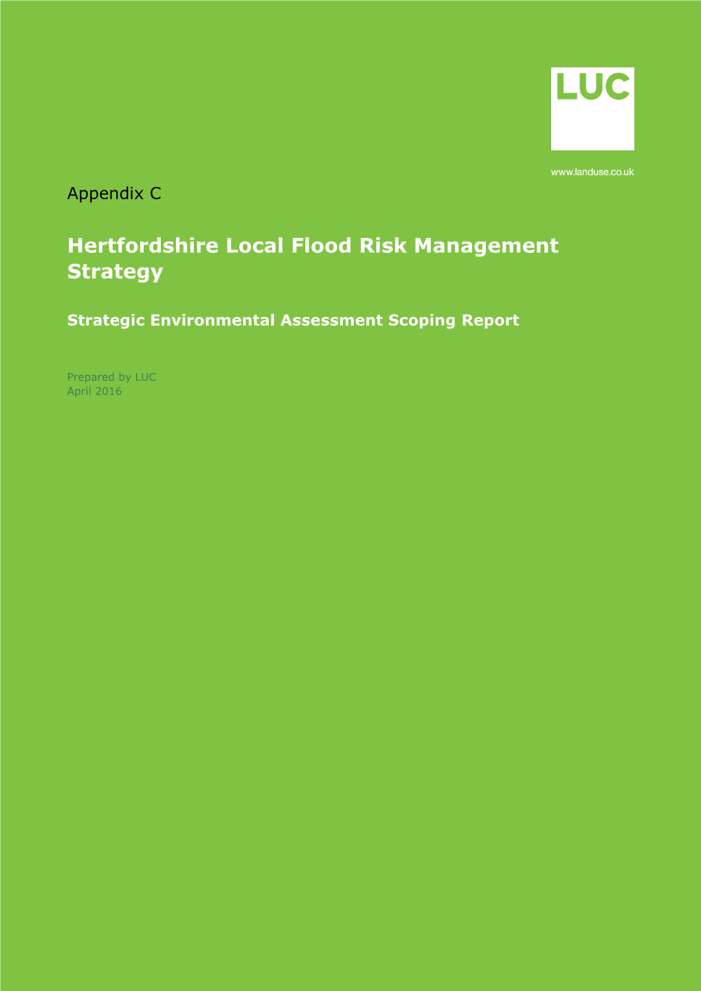 Hertfordshire Local Flood Risk Management Strategy