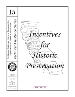 Incentives for Historic Preservation in California