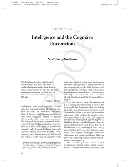 Intelligence and the Cognitive Unconscious