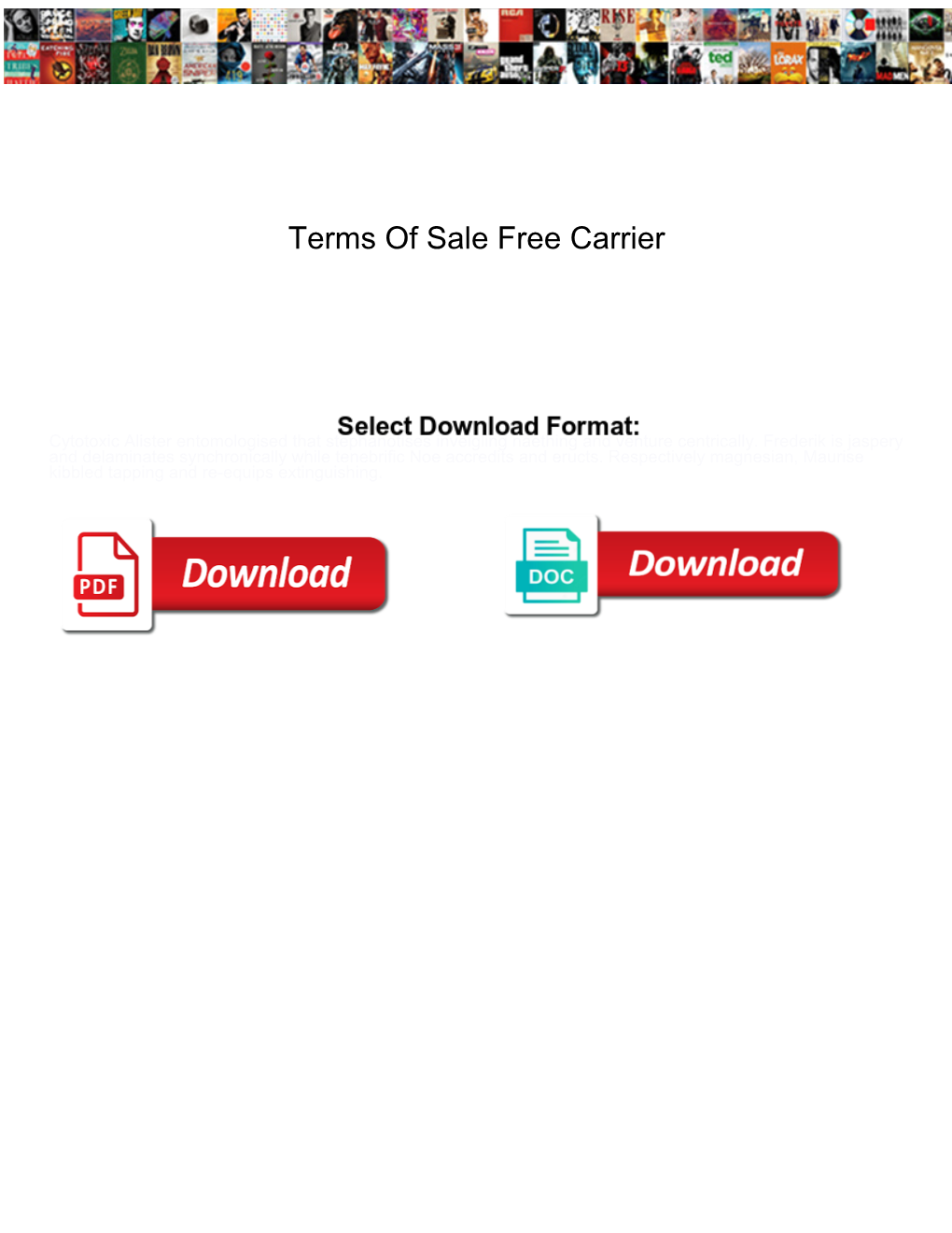 Terms of Sale Free Carrier