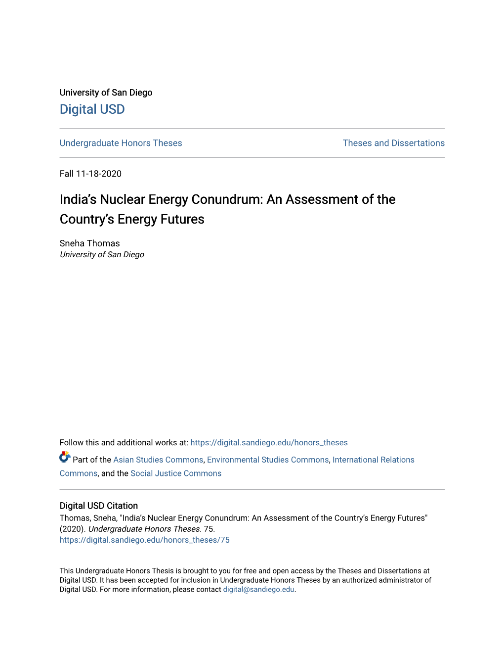 India's Nuclear Energy Conundrum: an Assessment of the Country's