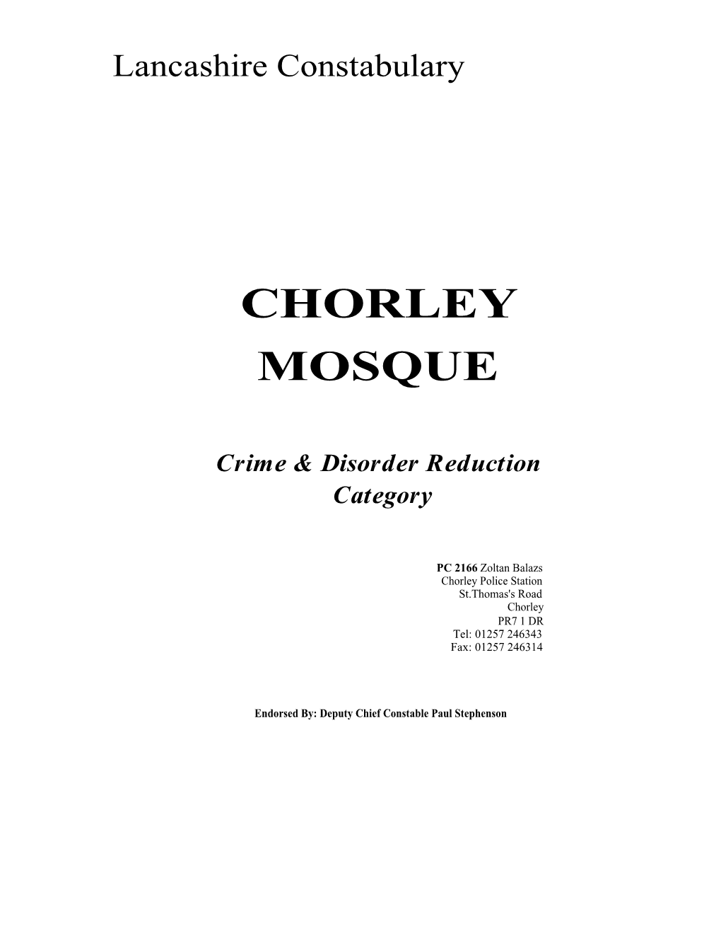 Chorley Mosque