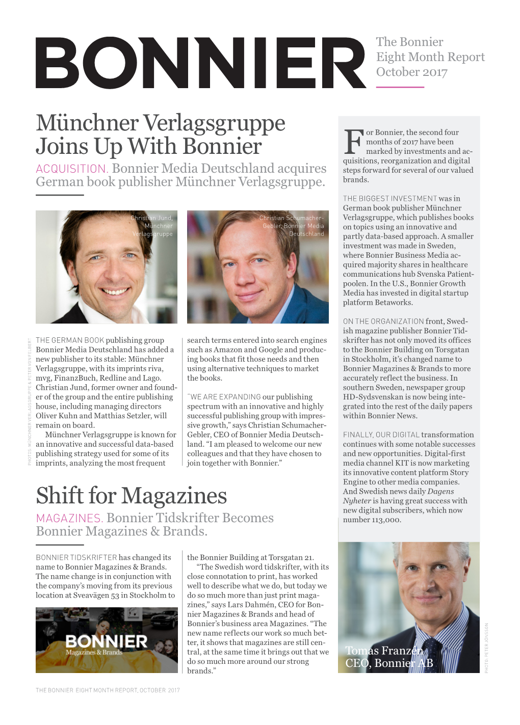 Münchner Verlagsgruppe Joins up with Bonnier Shift for Magazines