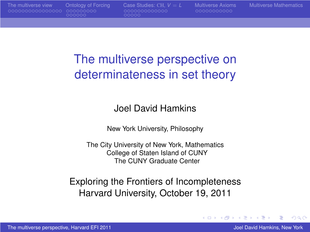 The Multiverse Perspective on Determinateness in Set Theory