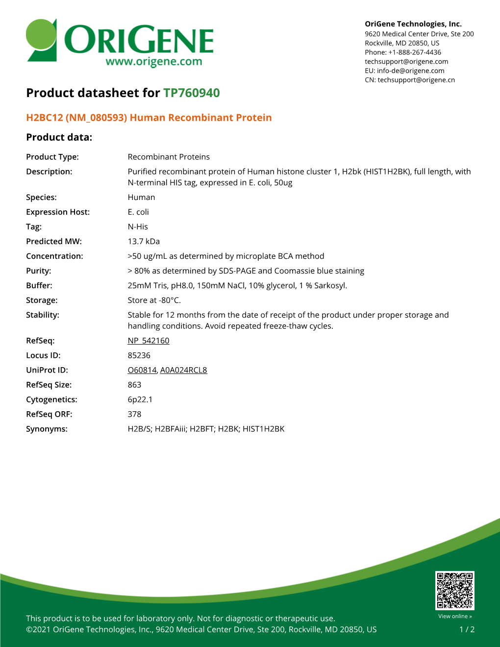 Human Recombinant Protein – TP760940
