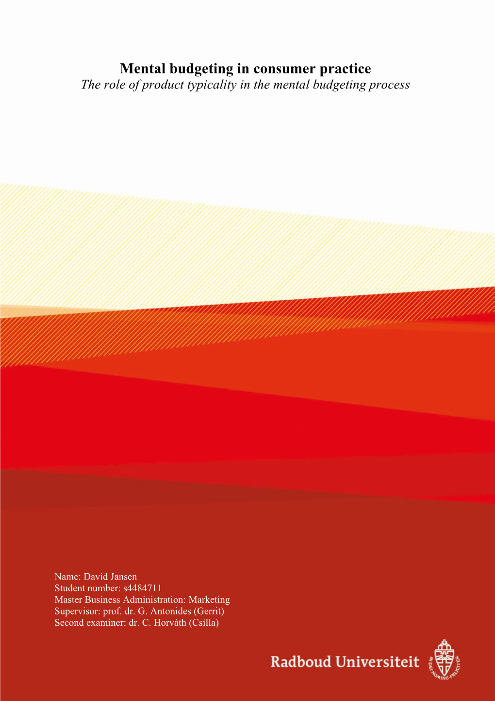 Mental Budgeting in Consumer Practice the Role of Product Typicality in the Mental Budgeting Process