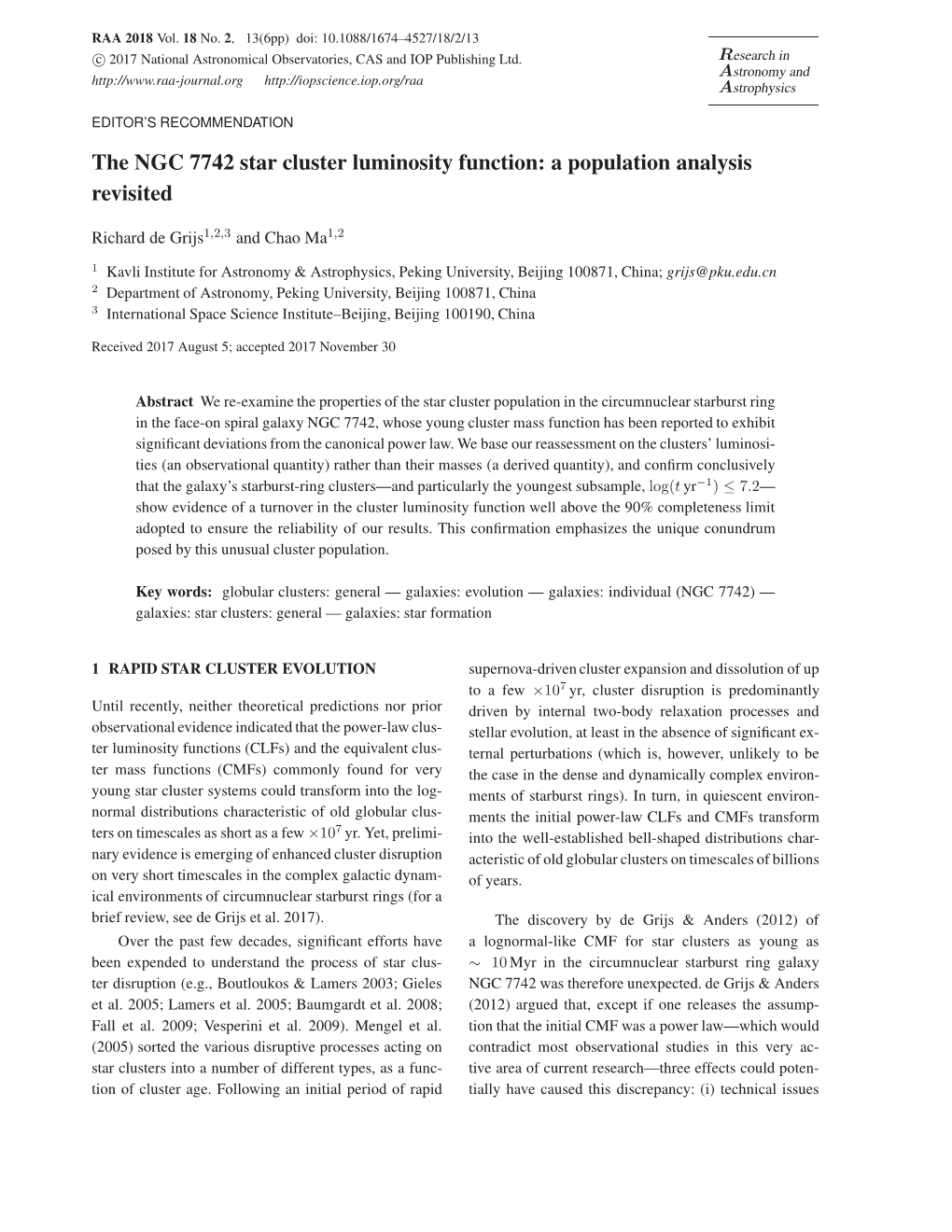 The NGC 7742 Star Cluster Luminosity Function: a Population Analysis Revisited