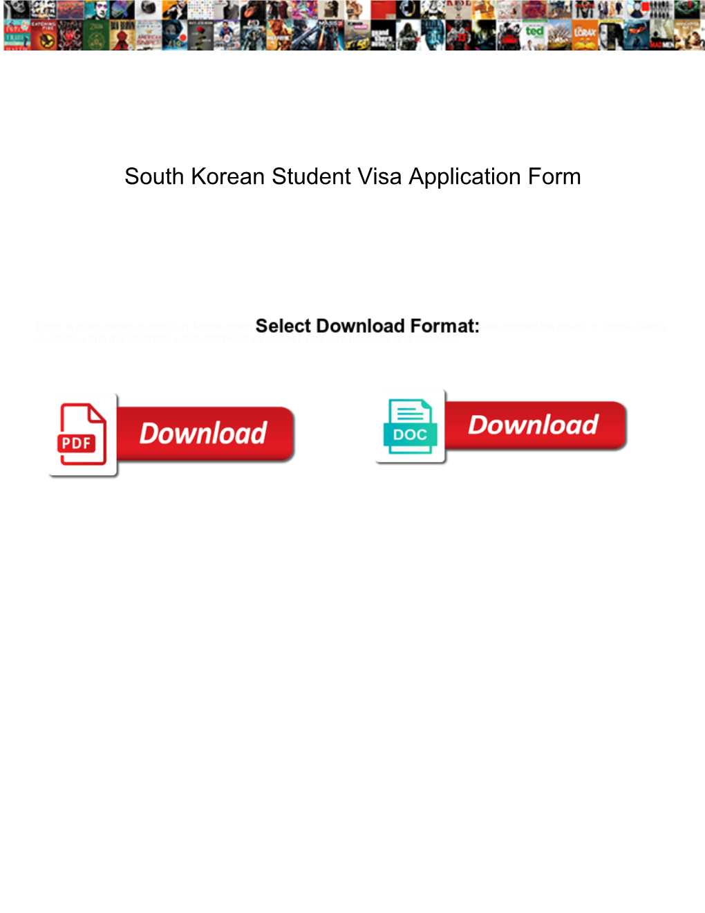 South Korean Student Visa Application Form