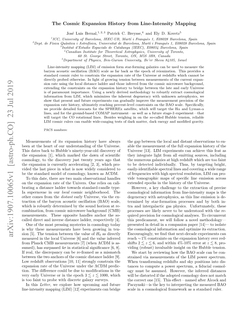 Arxiv:1907.10065V1 [Astro-Ph.CO] 23 Jul 2019