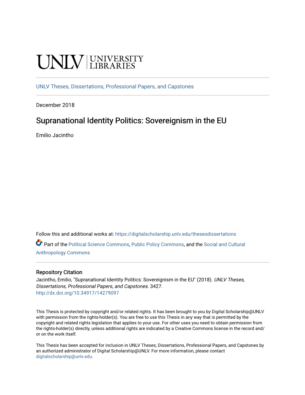 Supranational Identity Politics: Sovereignism in the EU