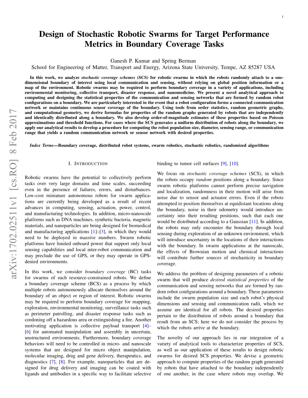 Design of Stochastic Robotic Swarms for Target Performance Metrics in Boundary Coverage Tasks