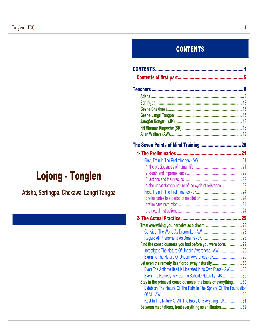 Tonglen – TOC 1