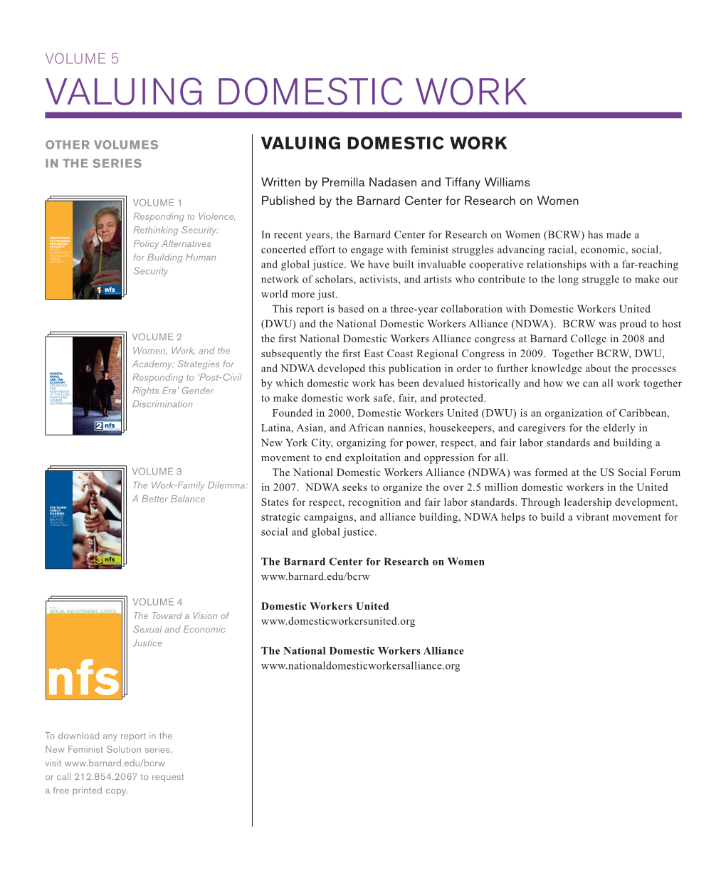 Valuing Domestic Work