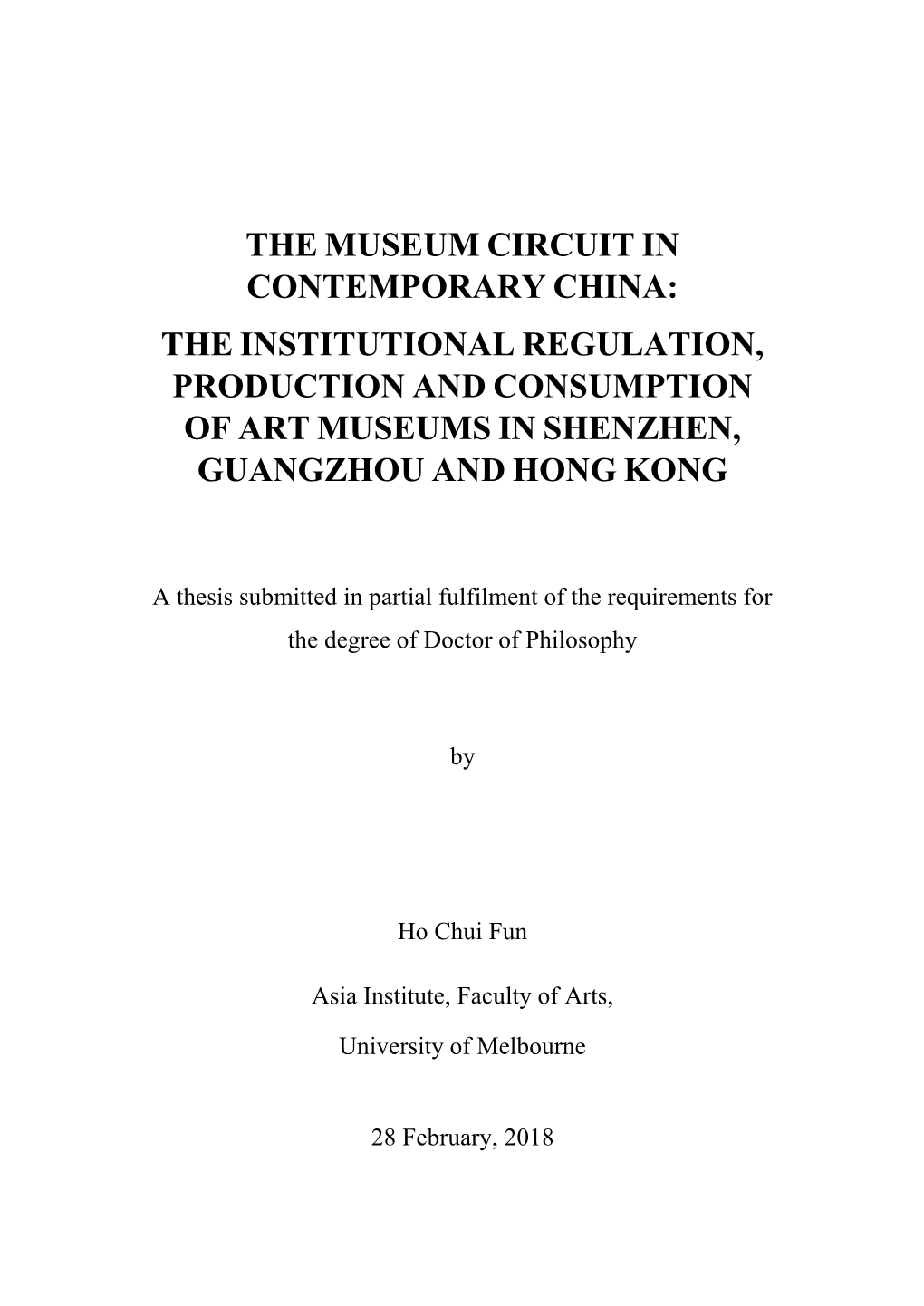 The Museum Circuit in Contemporary China: The