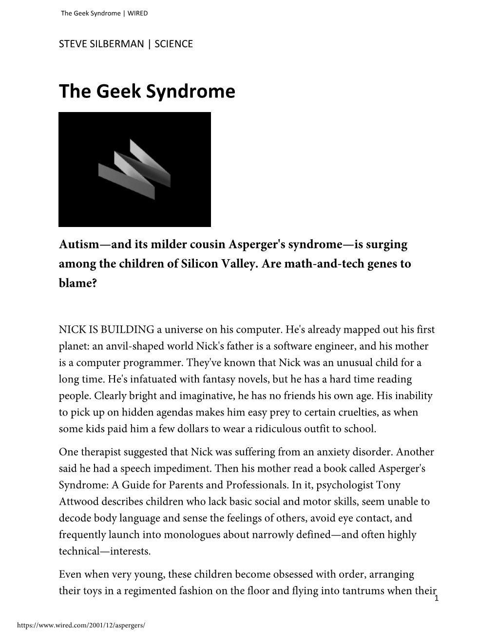 The Geek Syndrome | WIRED