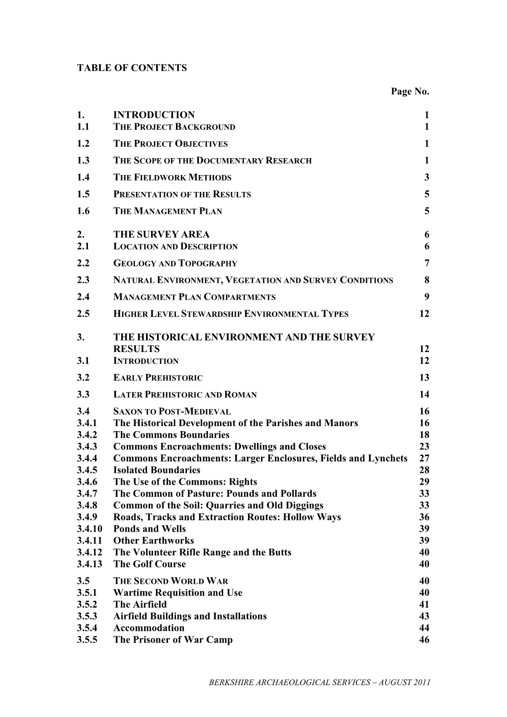 Historical Environment Survey and Management Plan for Greenham and Crookham Commons