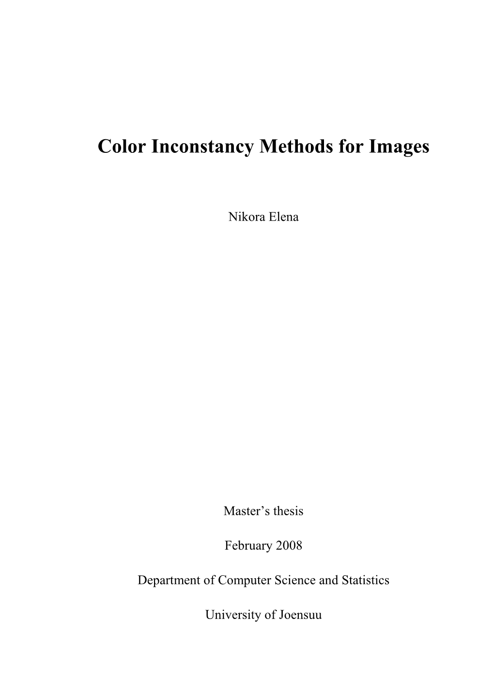 Color Inconstancy Methods for Images