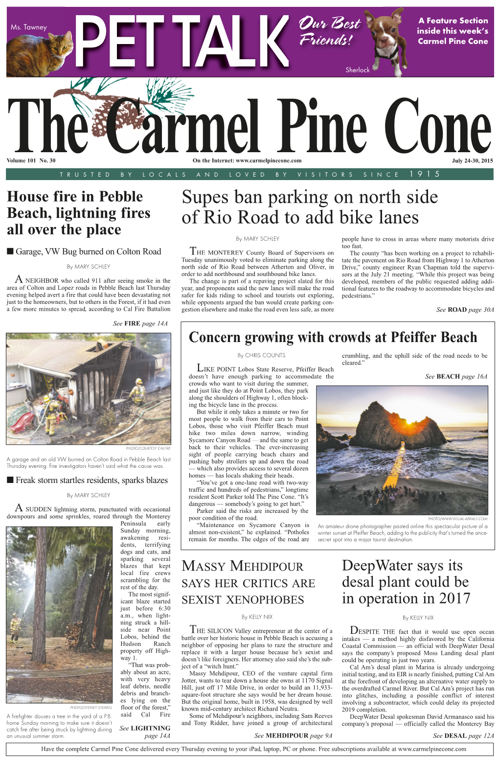 Carmel Pine Cone, July 24, 2015 (Main News)