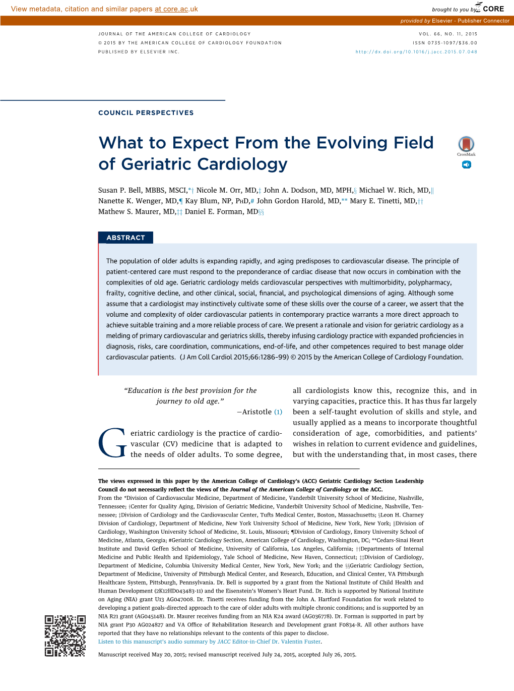 Geriatric Cardiology