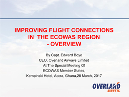 Ecowas Air Transport Overview Airlines Operation