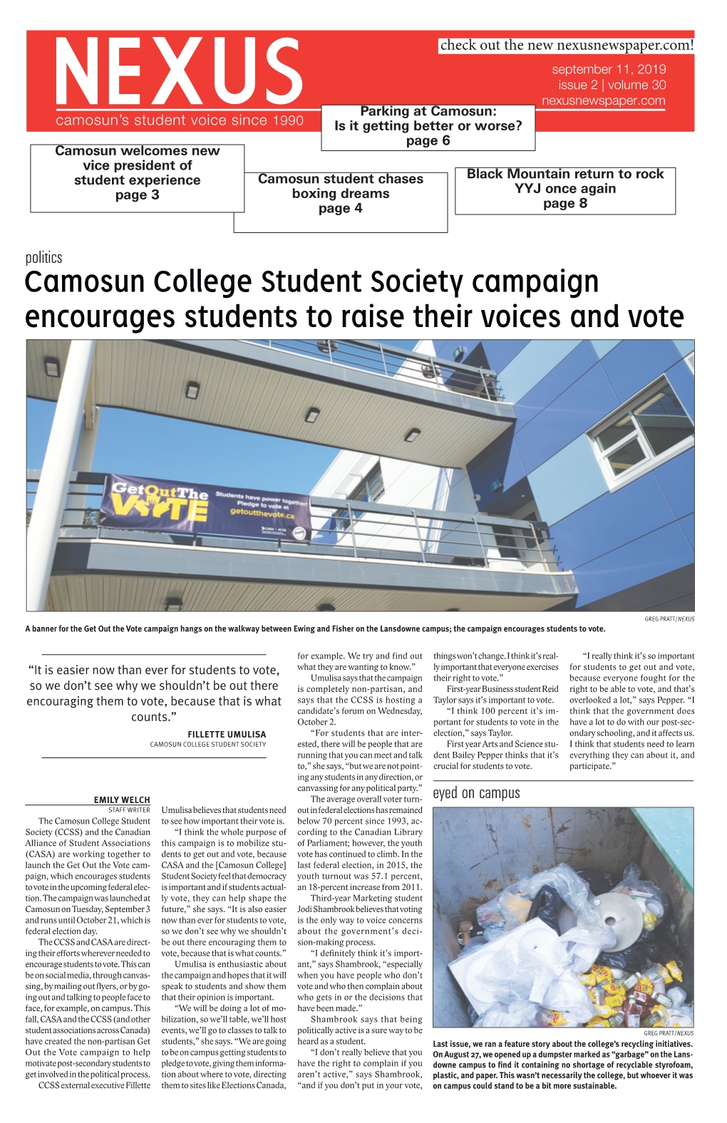 Camosun College Student Society Campaign Encourages Students to Raise Their Voices and Vote