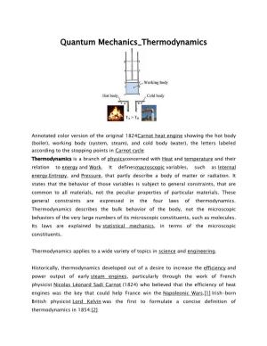 Quantum Mechanics Thermodynamics