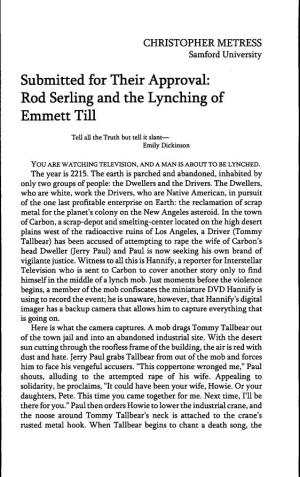 Rod Serling and the Lynching of Emmett Till