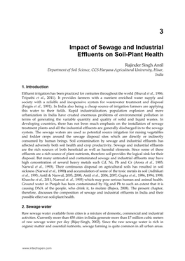 Impact of Sewage and Industrial Effluents on Soil-Plant Health