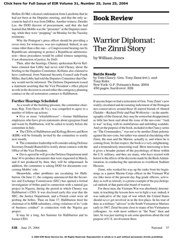 Warrior Diplomat: the Zinni Story