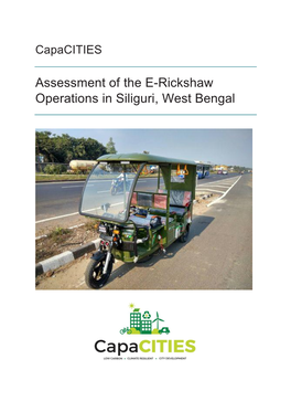 Assessment of the E-Rickshaw Operations in Siliguri, West Bengal