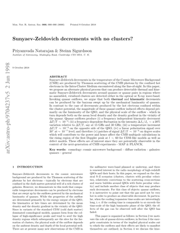 Sunyaev-Zeldovich Decrements with No Clusters?