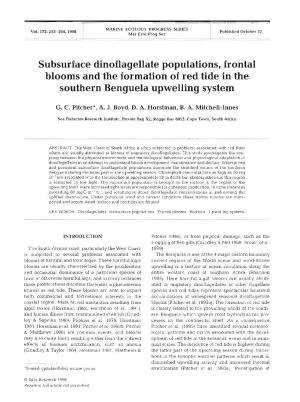 Subsurface Dinoflagellate Populations, Frontal Blooms and the Formation of Red Tide in the Southern Benguela Upwelling System