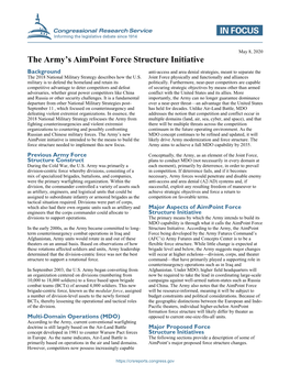 The Army's Aimpoint Force Structure Initiative