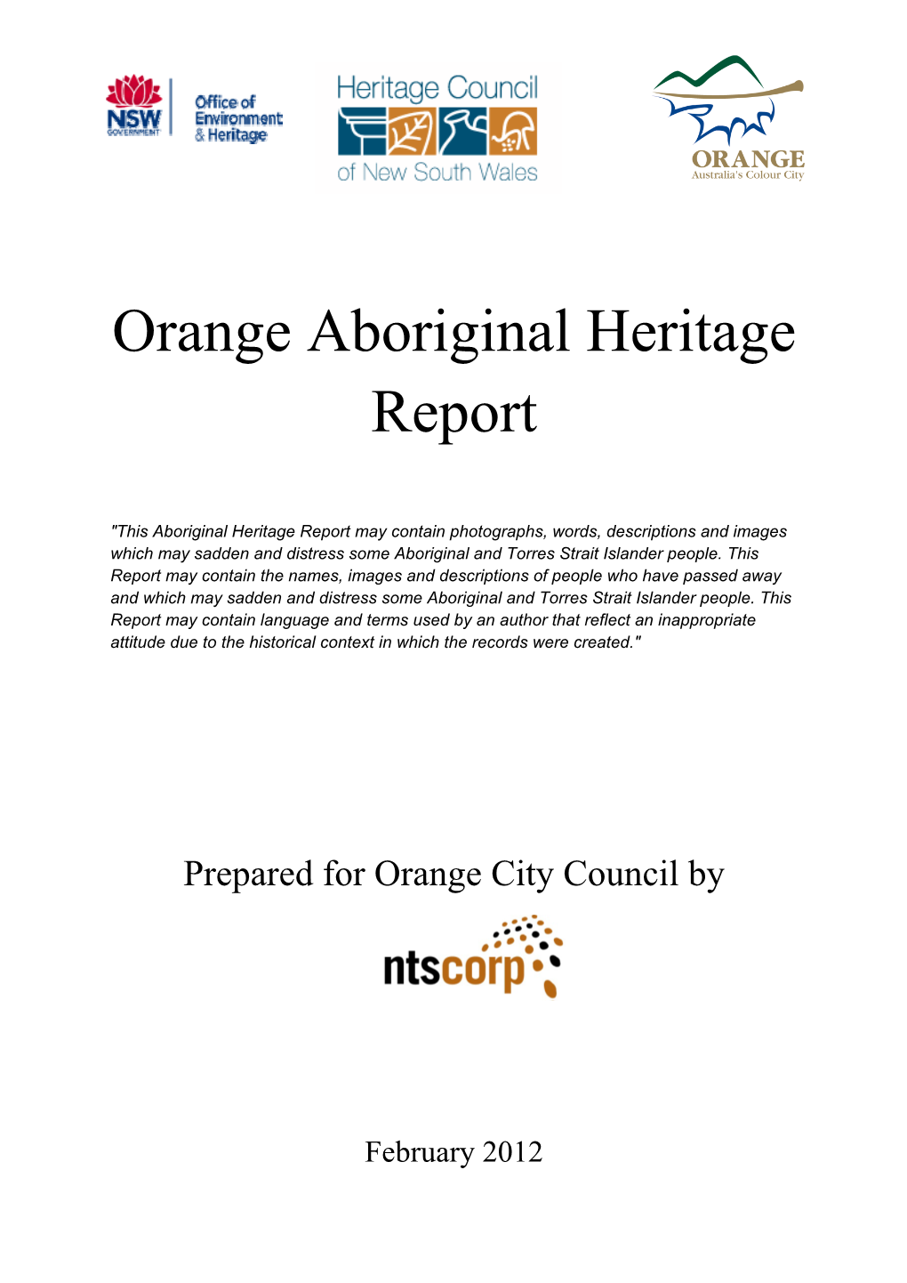 Orange Aboriginal Heritage Report