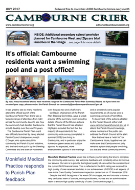 It's Official: Cambourne Residents Want a Swimming Pool and a Post Office!