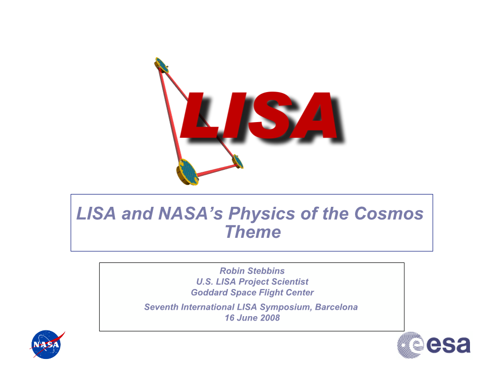 LISA and NASA's Physics of the Cosmos Theme