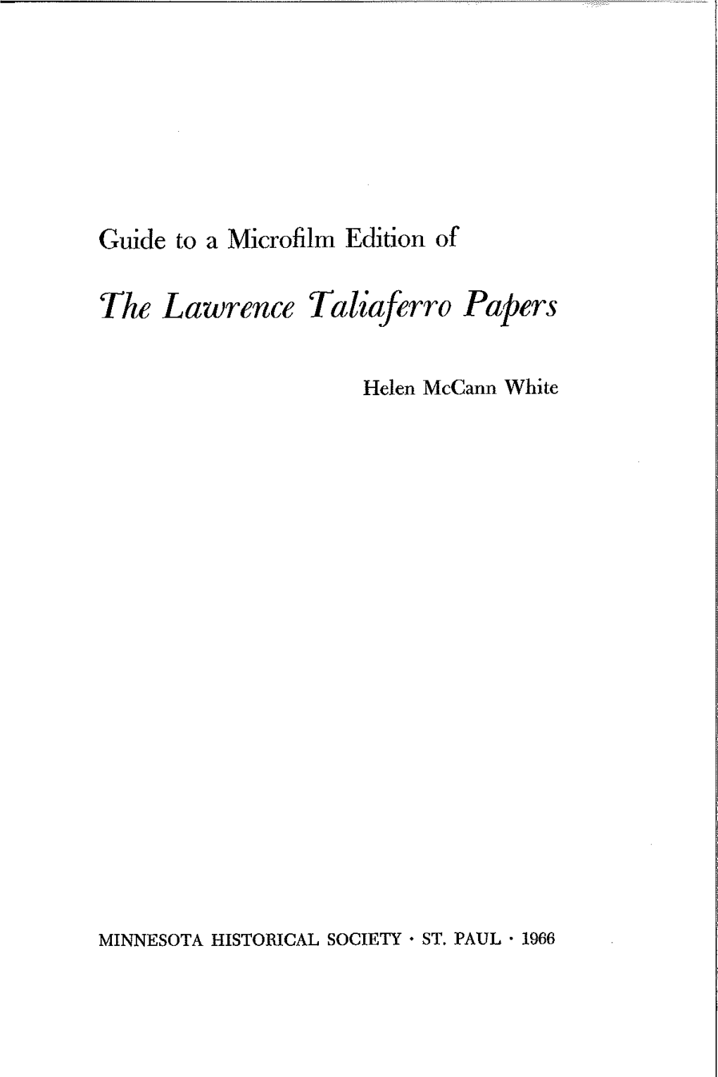 Guide to a Microfilm Edition of The