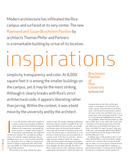 Inspirations: a Review of the Brochstein Pavilion at Rice University